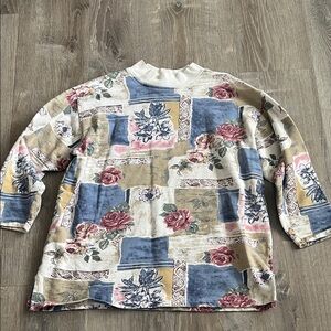 Vintage Multicolor Floral Patchwork Sweatshirt